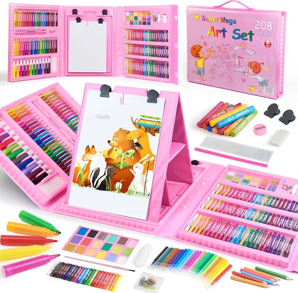 Table de dessin, Kit de peinture de luxe pour enfants, 208 pièces