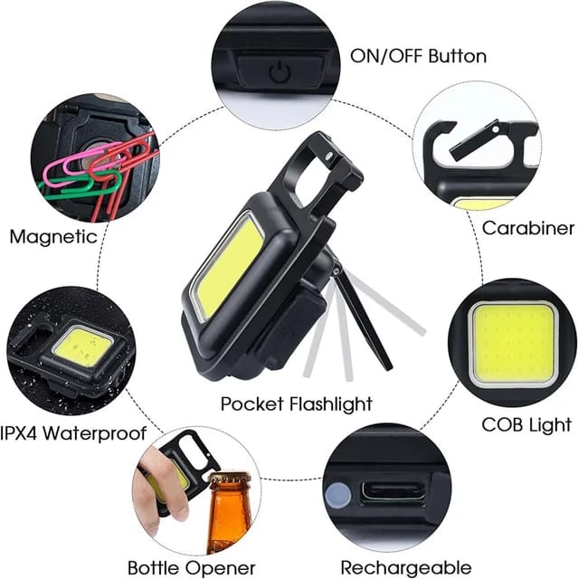 Mini lampe de poche Portable à LED, Rechargeable par USB