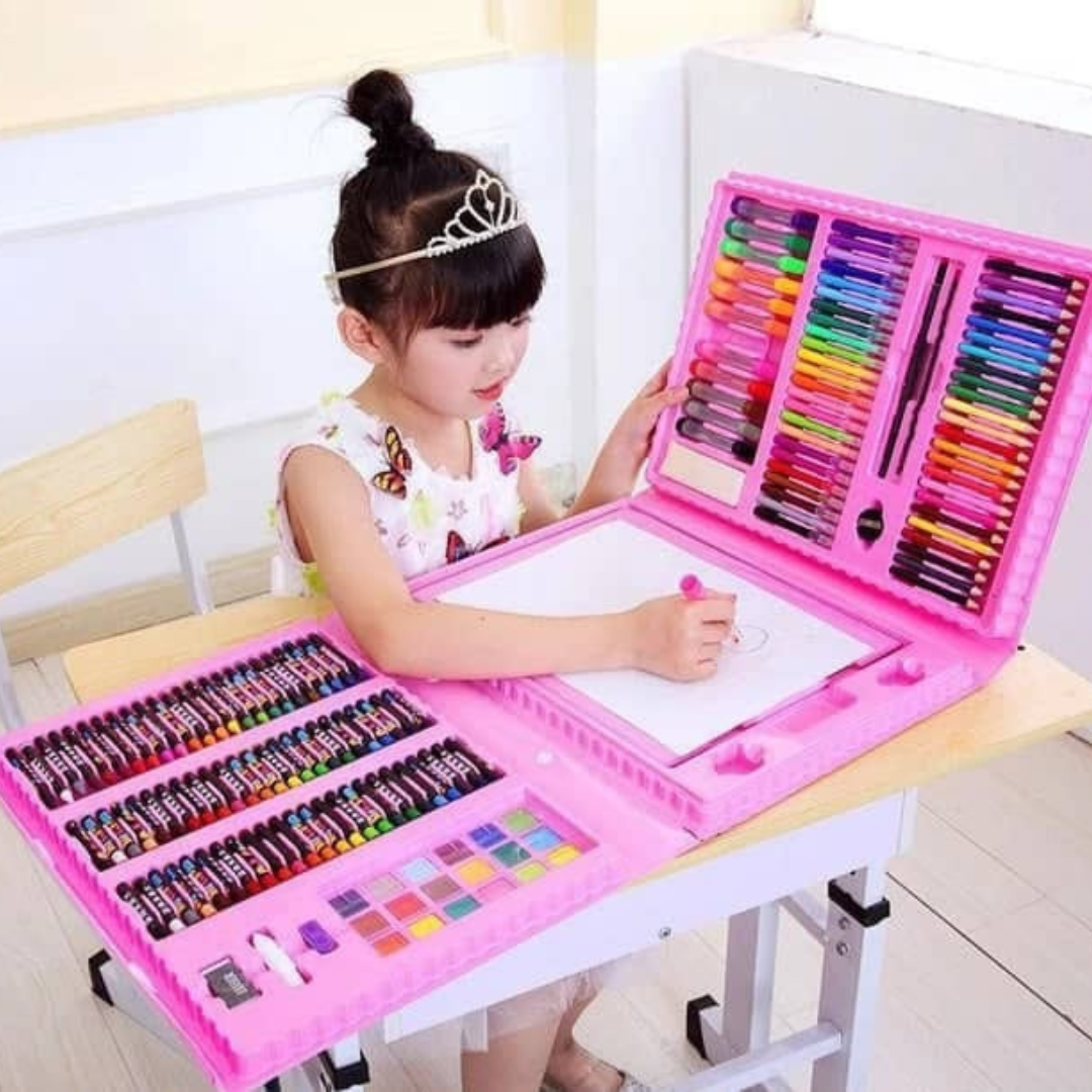 Table de dessin, Kit de peinture de luxe pour enfants, 208 pièces