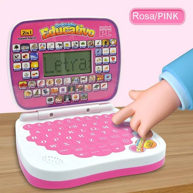 Mini ordinateur d'apprentissage pour enfants, interactif bilingue.