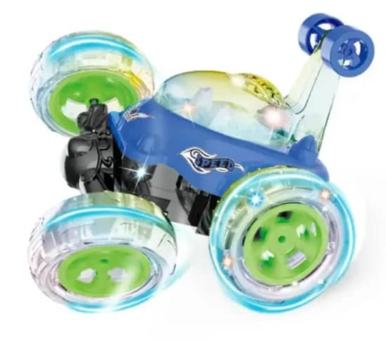 Voiture télécommandée, roue rotative, cascadeur avec musique légère