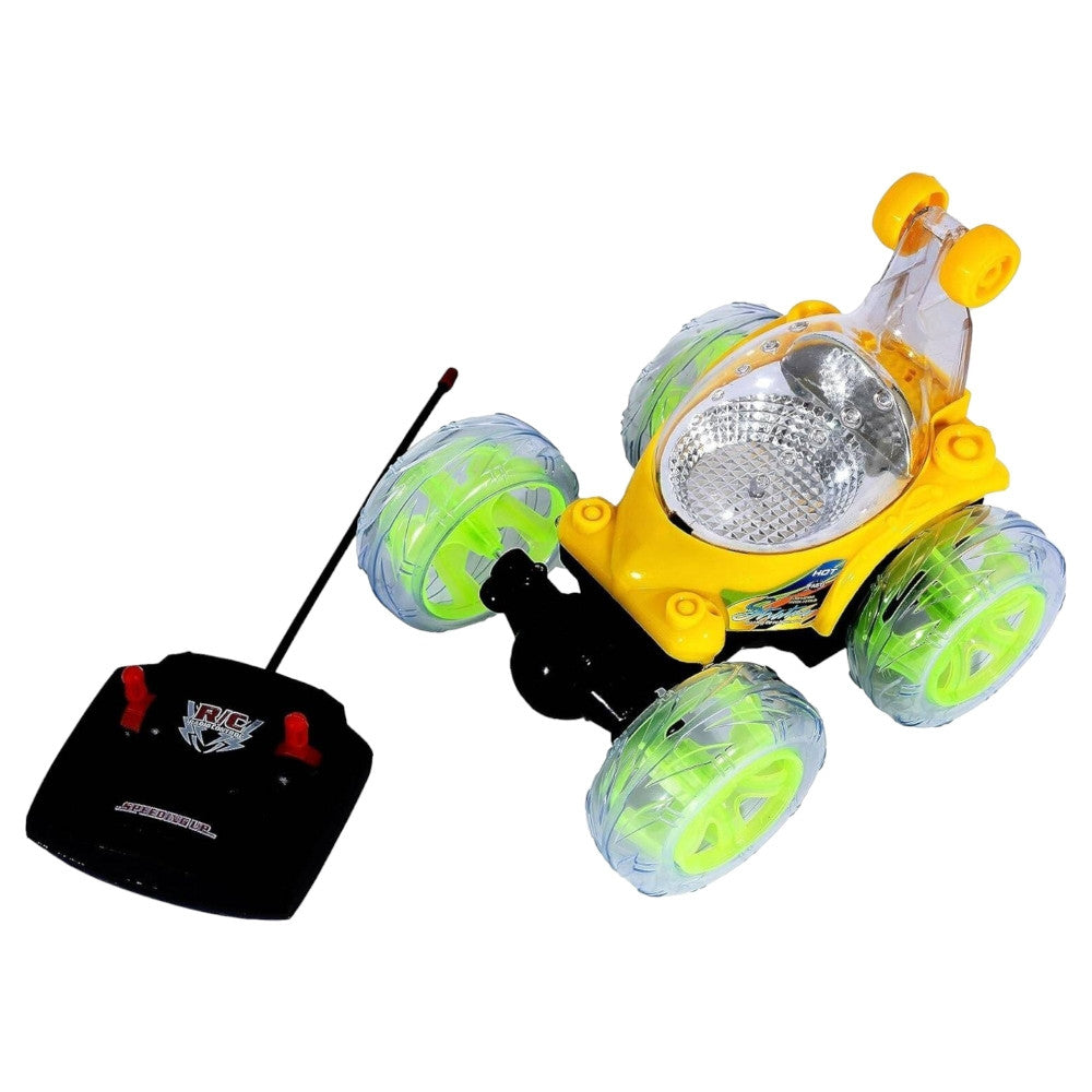 Voiture télécommandée, roue rotative, cascadeur avec musique légère
