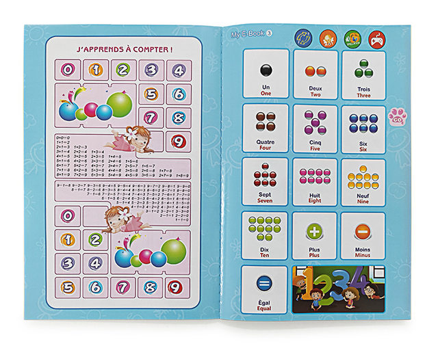 Livre électronique, éducatif, interactif, Intelligent avec Planche à Dessin et Crayon-feutre effaçable , chansons.