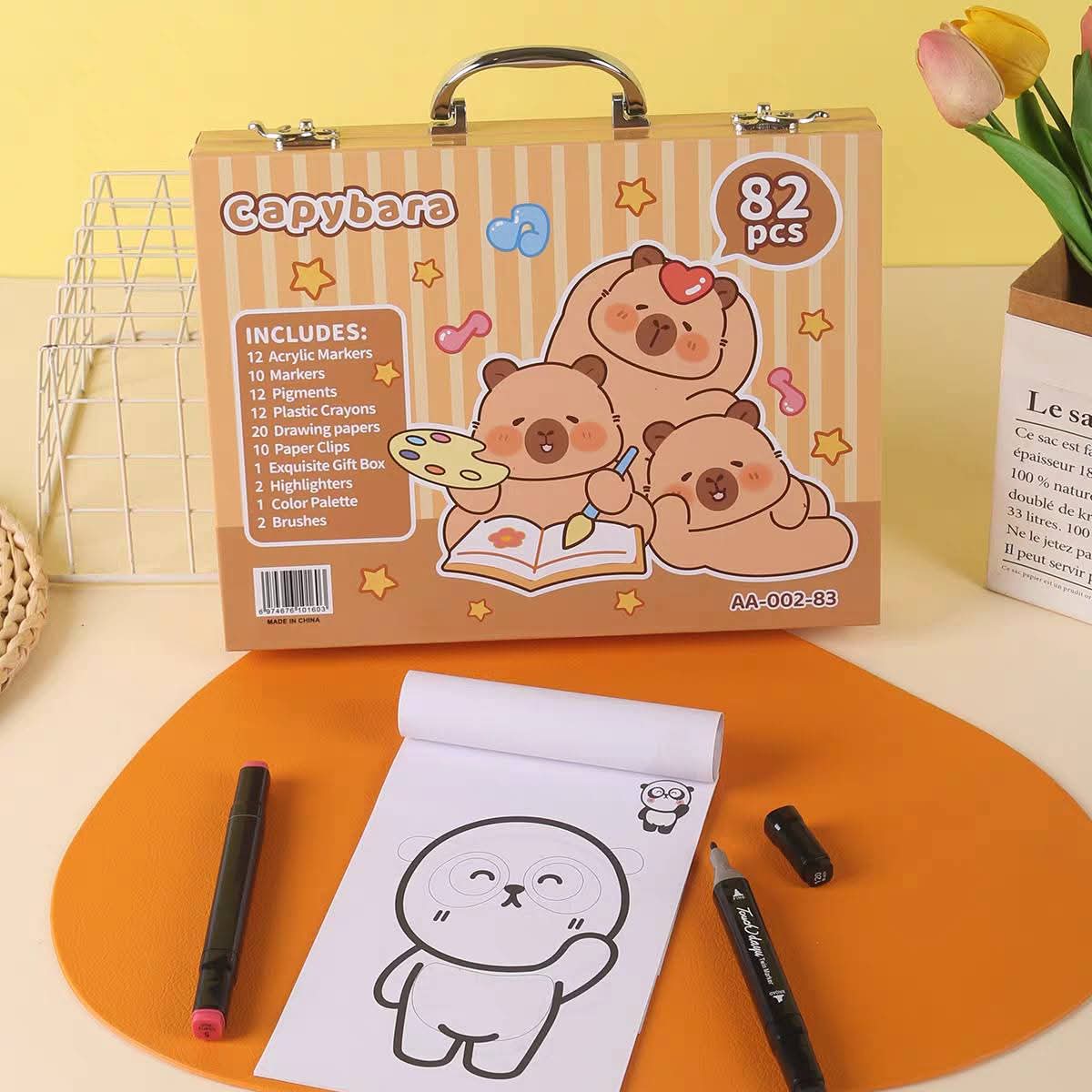 Coffret de peinture, 82 pièces à l'aquarelle pour enfants