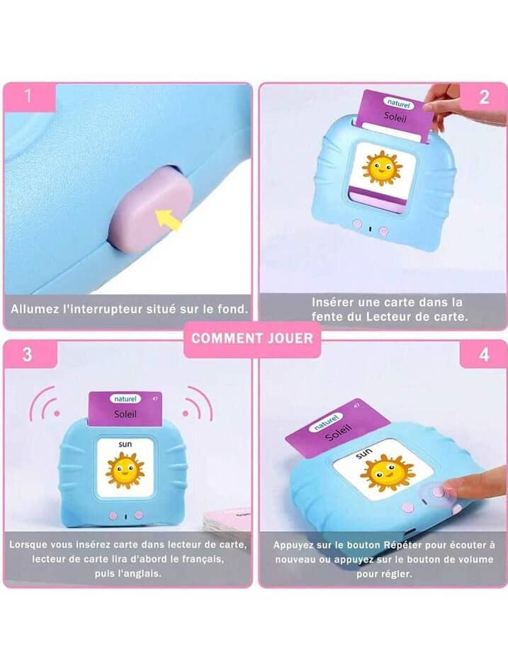 Cartes Flash Parlantes, Jouets éducatifs, 112 cartes de 224 Mot.