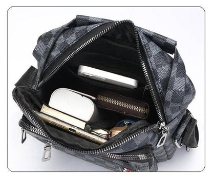 Sac à bandoulière, surface en cuir imperméable