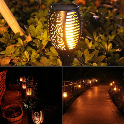 Lampes solaires pour jardin à effet de flamme
