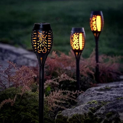 Lampes solaires pour jardin à effet de flamme