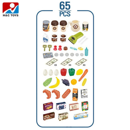 Supermarché Jeu Ensemble avec Panier Café Boutique 58 Pcs pour Enfant