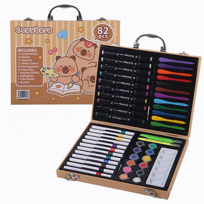 Coffret de peinture, 82 pièces à l'aquarelle pour enfants