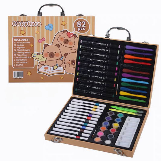 Coffret de peinture, 82 pièces à l'aquarelle pour enfants