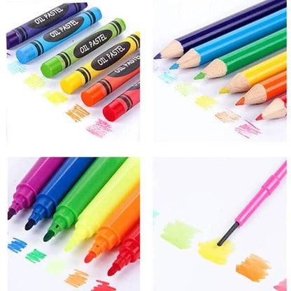Table de dessin, Kit de peinture de luxe pour enfants, 208 pièces