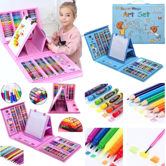 Table de dessin, Kit de peinture de luxe pour enfants, 208 pièces